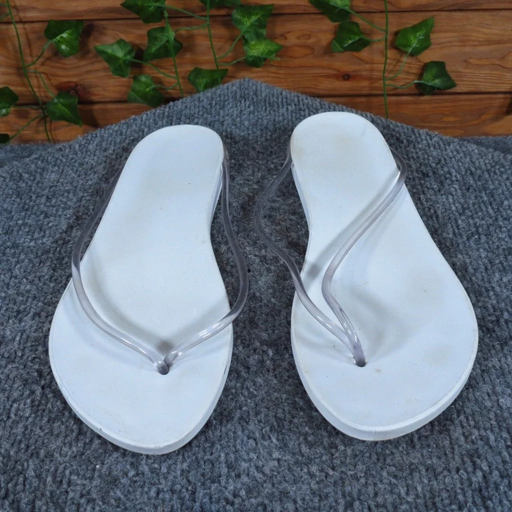 Ipanema Philippe‎ Starck Women Sandal Size 8 Casual Beach Flip Flop White Clear